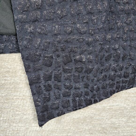 Chicos Jacquard Jacket Womens XL Smoke Gray Textured Long Line Open Front Draped - Picture 11 of 14